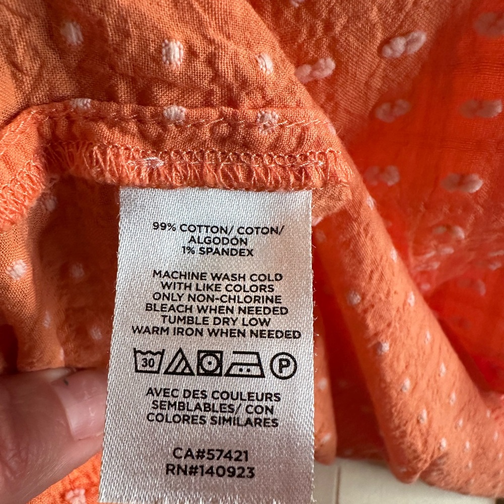 LOFT Orange Patterned Blouse - image 5